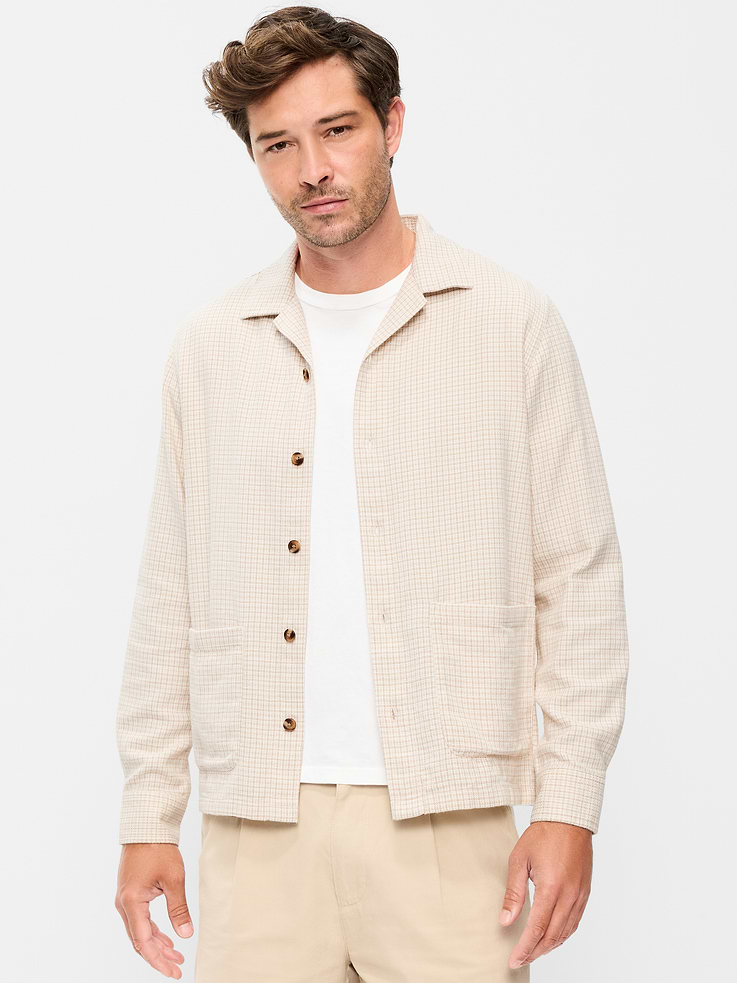 Image number 1 showing, Long-Sleeve Textured Camp Shirt