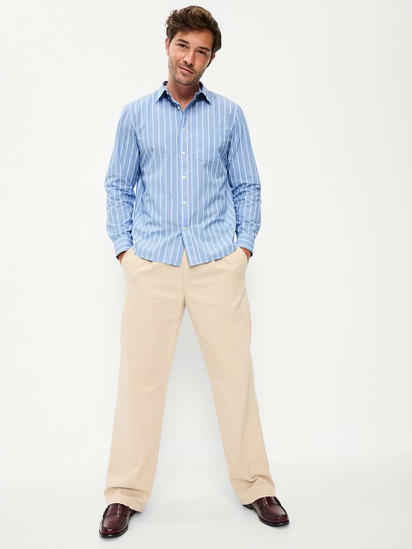 Classic Fit Everyday Striped Poplin Shirt