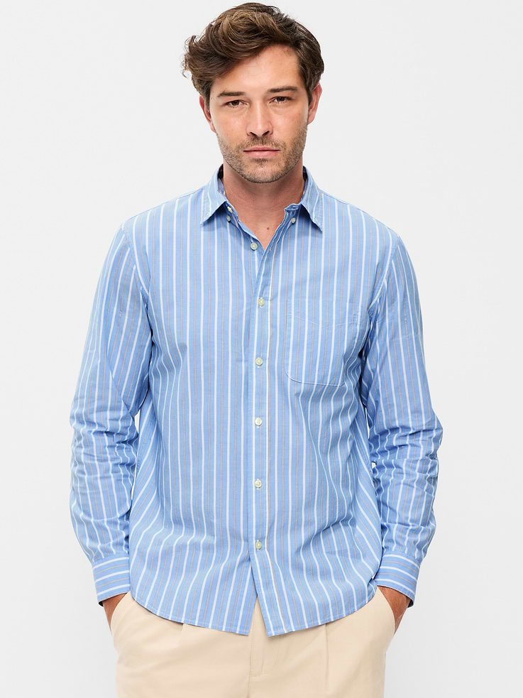 Image number 1 showing, Classic Fit Everyday Striped Poplin Shirt