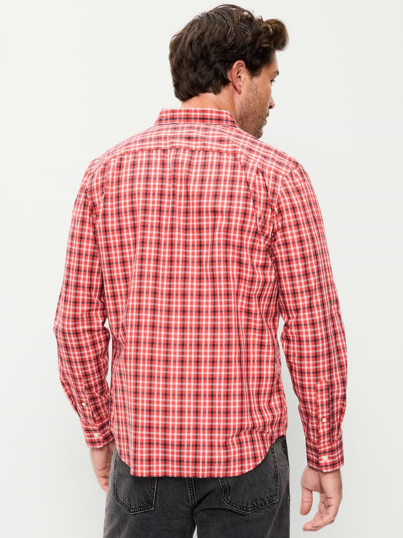 Classic Fit Everyday Plaid Poplin Shirt