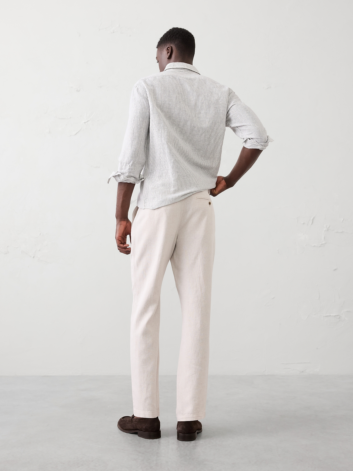 Slim-Straight Linen-Blend Trouser | Banana Republic Factory