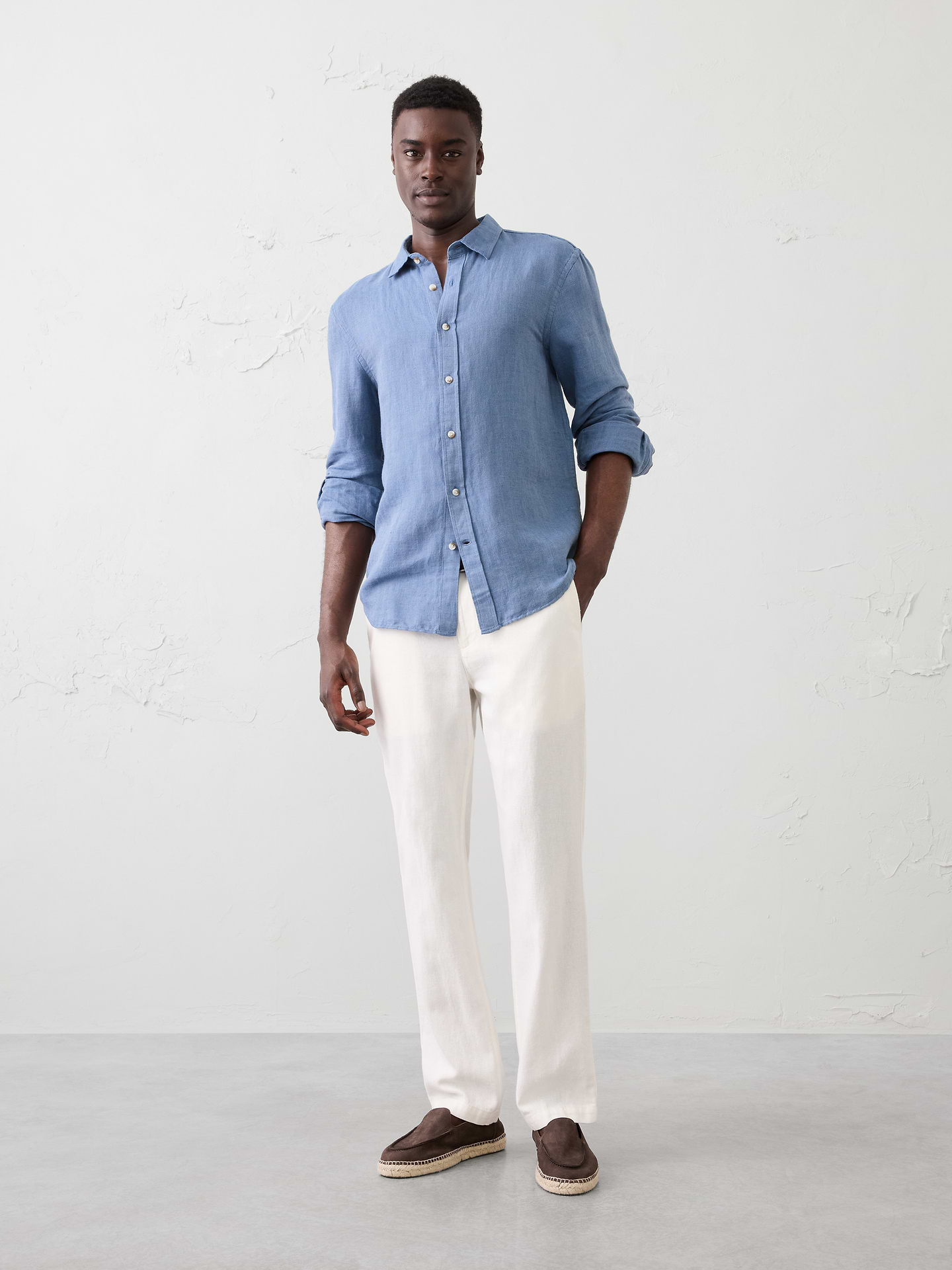 Image number 1 showing, Slim-Straight Linen-Blend Trouser