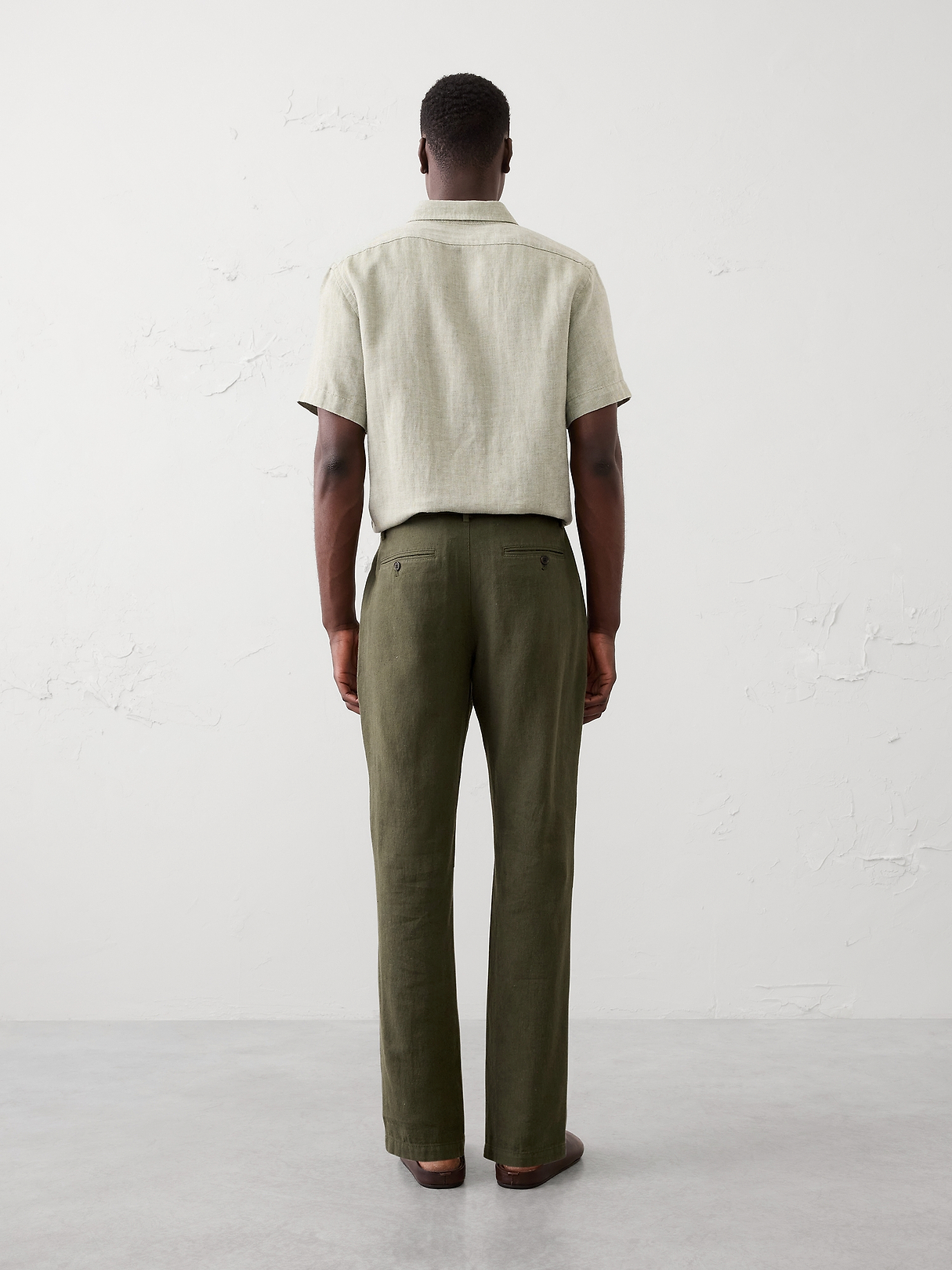 希少 banana republic linen slacks w33 Slim-Straight Linen-Blend Trouser | Banana Republic Factory