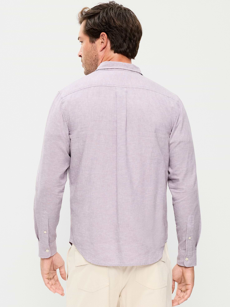 L'image numéro 2 présente Chemise coupe classique en mélange de lin