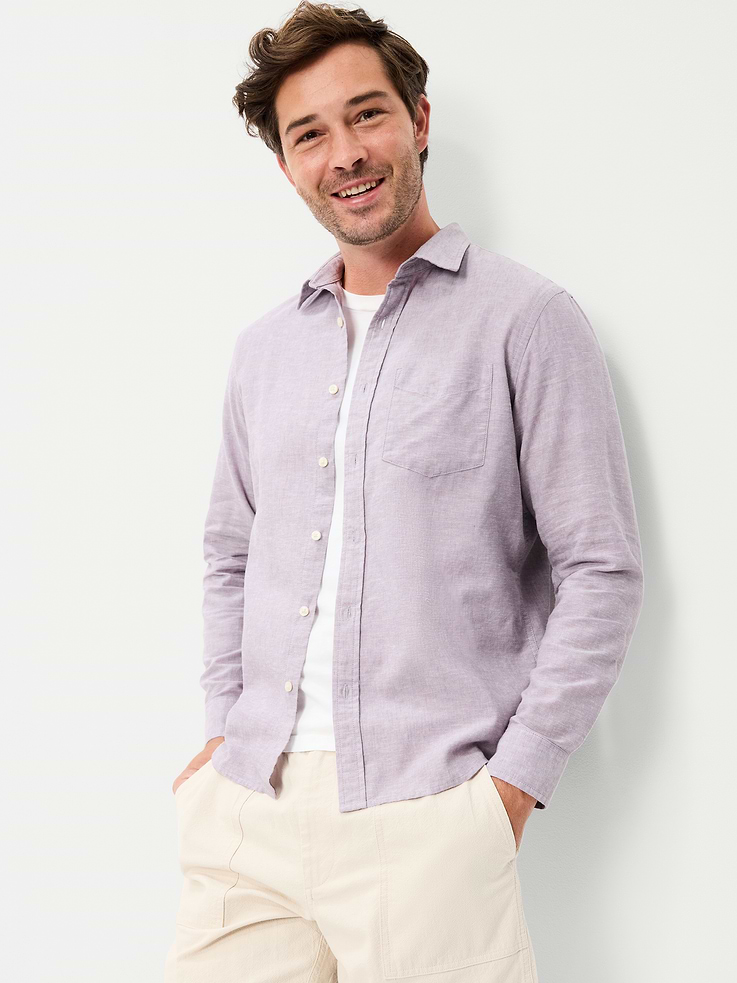 L'image numéro 3 présente Chemise coupe classique en mélange de lin