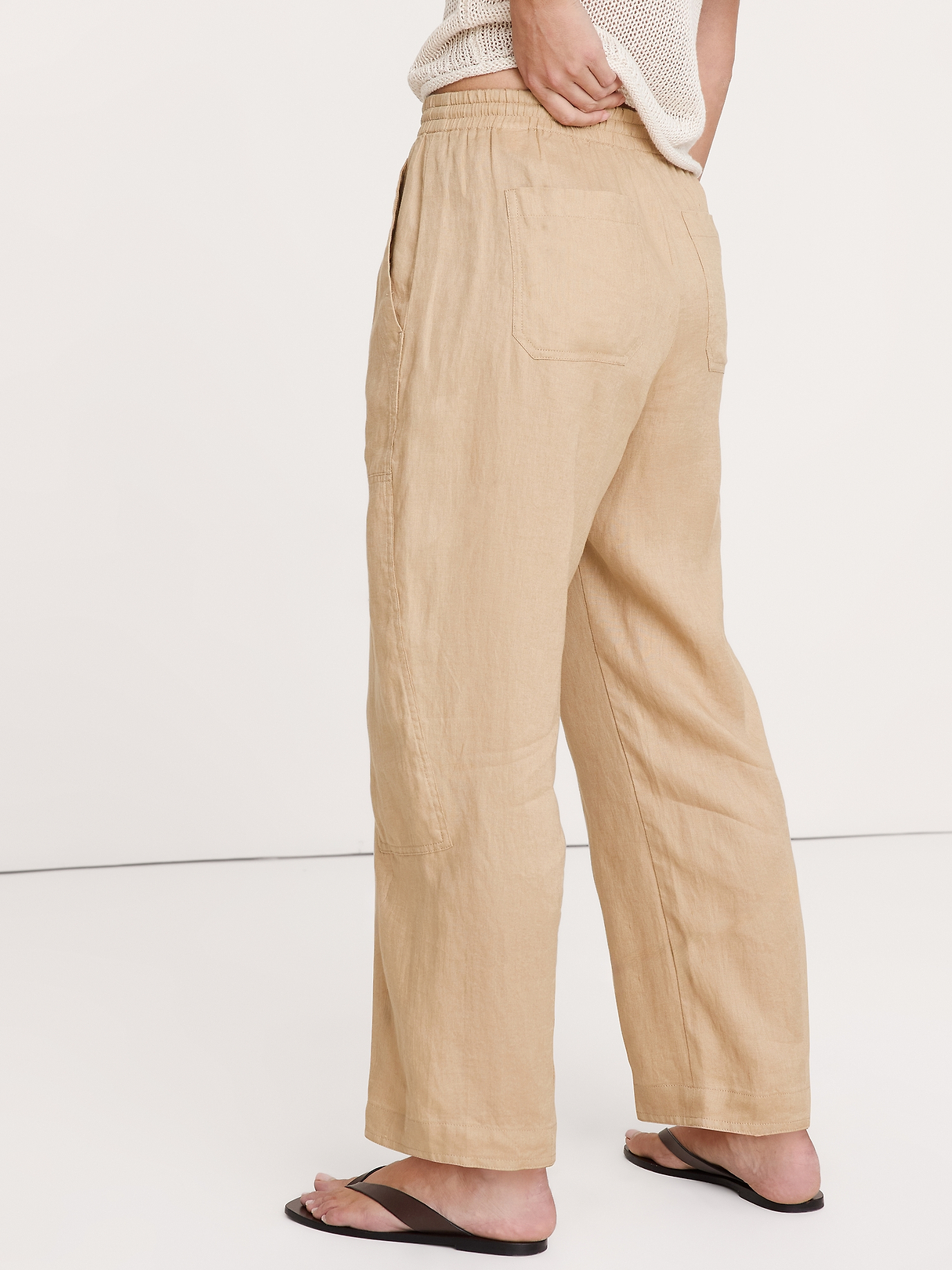 Barrel-Leg Linen Pull-On Pant | Banana Republic