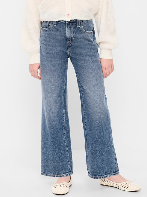 Wow Wow High-Waisted Baggy Wide-Leg Jeans for Girls on clearance at Old Navy — 30% off