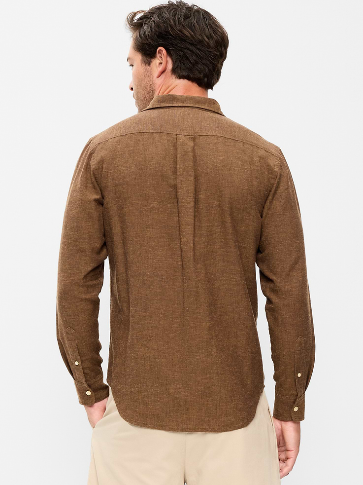 L'image numéro 2 présente Chemise coupe classique en mélange de lin