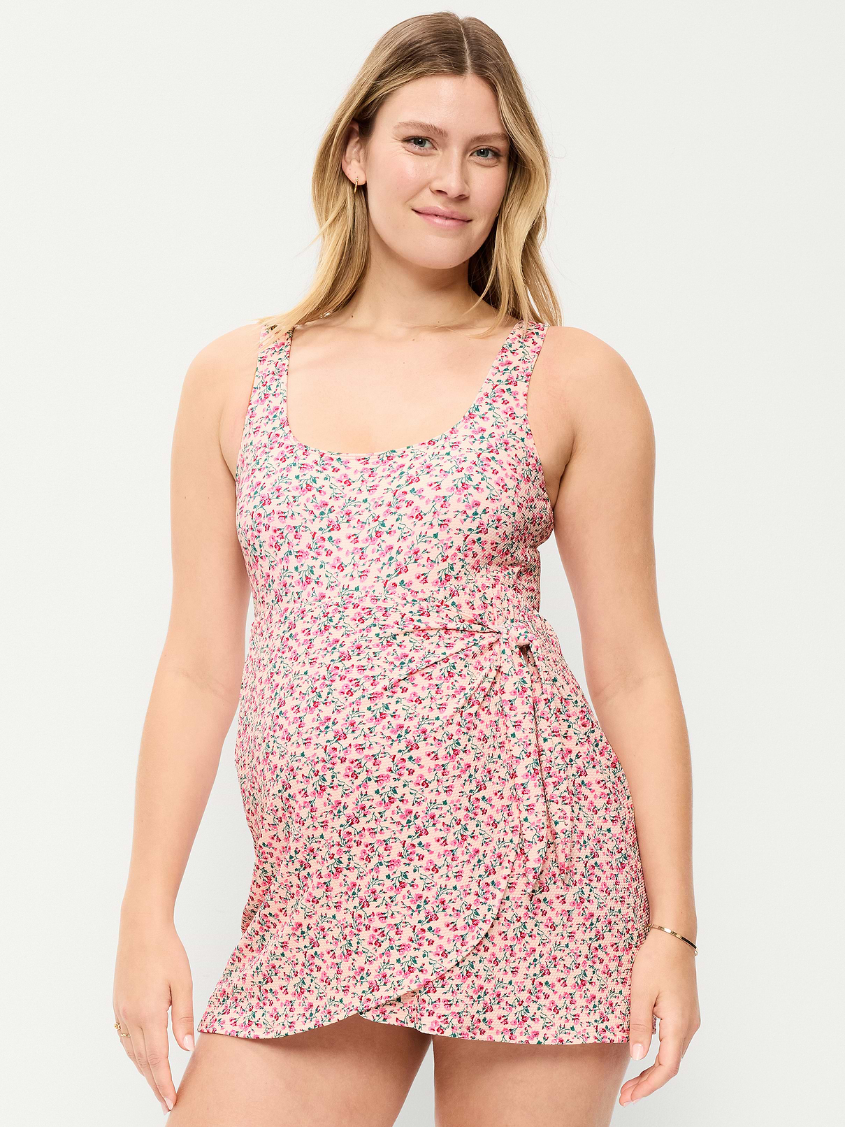 Image number 1 showing, Maternity Classic Wrap Swim Dress