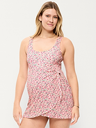 Image number 1 showing, Maternity Classic Wrap Swim Dress