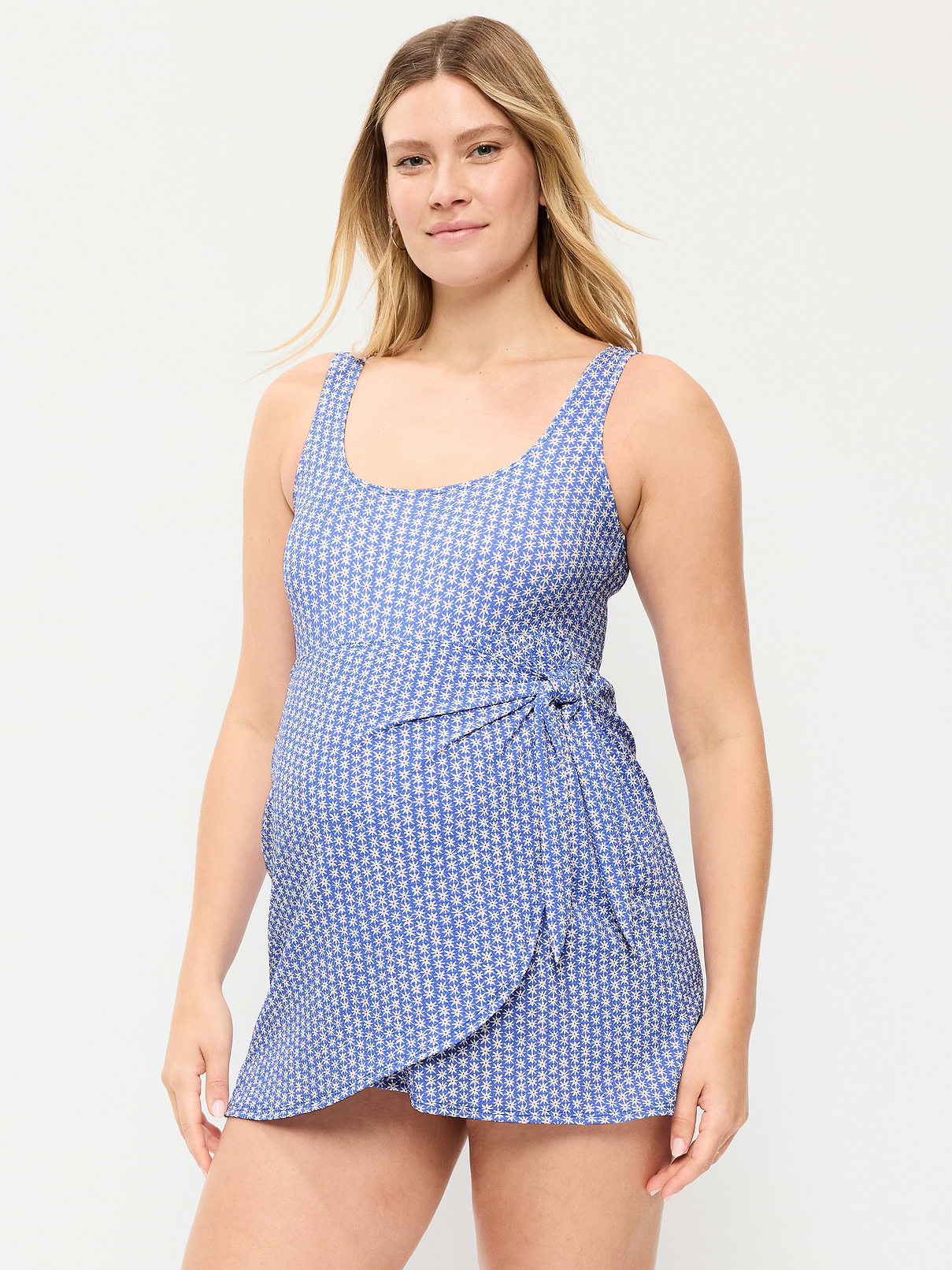 Image number 1 showing, Maternity Classic Wrap Swim Dress