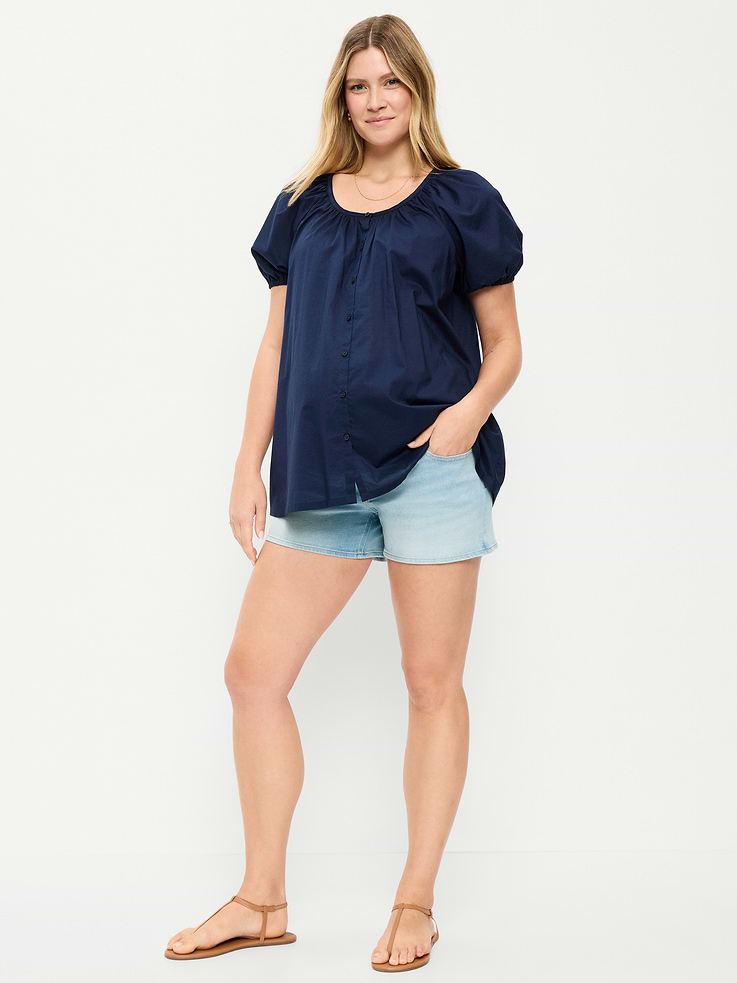 Image number 1 showing, Maternity Full-Panel Wow Short -- 4-inch inseam