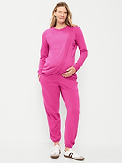 Image number 1 showing, Maternity Rollover-Waist Fleece Jogger