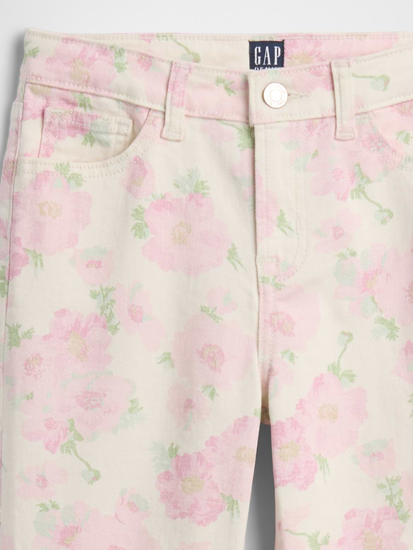 Kids High Rise Print '70s Flare Jeans