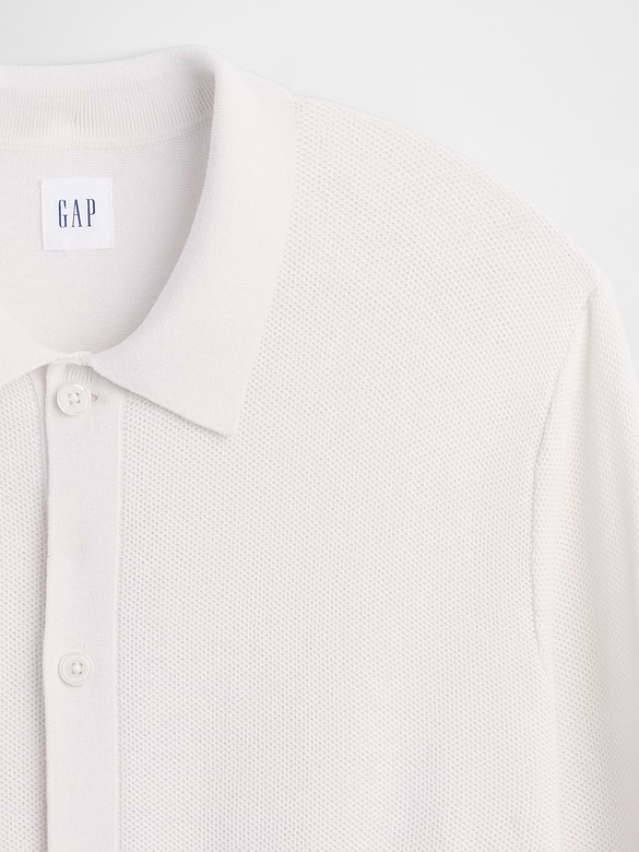 Textured Button-Up Sweater