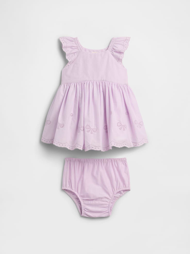 Image number 1 showing, Baby Eyelet Two-Piece Dress Set