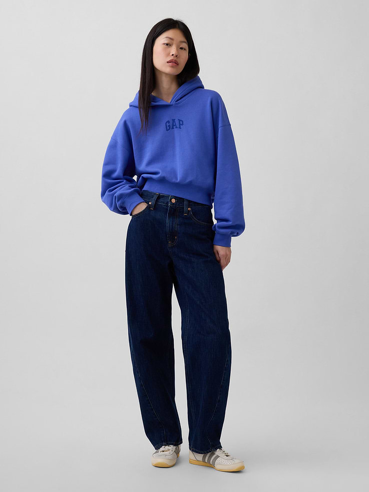 Image number 2 showing, VintageSoft Oversized Crop Logo Hoodie