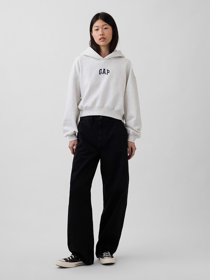 Image number 2 showing, VintageSoft Oversized Crop Logo Hoodie