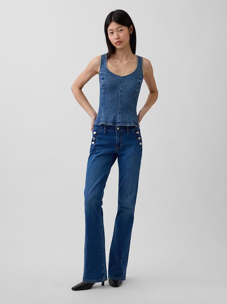 Image number 1 showing, Low Rise Long & Lean Sailor Jeans