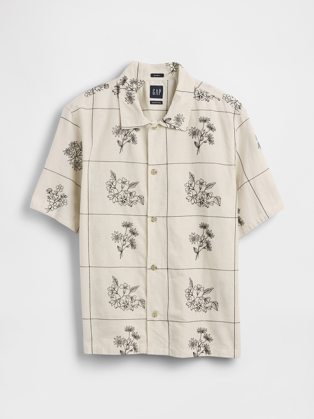 Linen-Cotton Relaxed Straight-Hem Shirt | Gap
