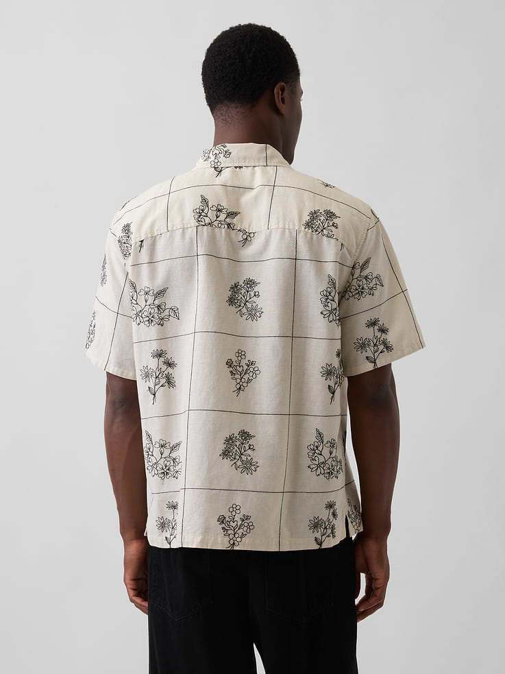 Image number 3 showing, Linen-Cotton Relaxed Straight-Hem Shirt