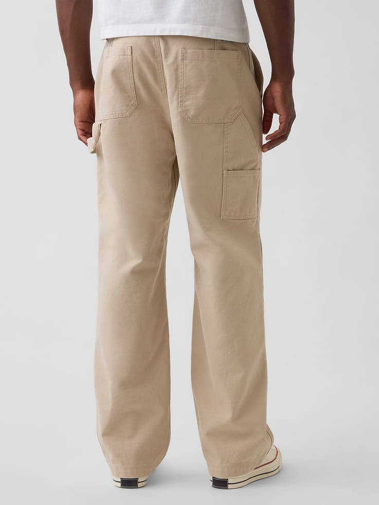 Image number 4 showing, '90s Loose Canvas Double-Knee Carpenter Pants