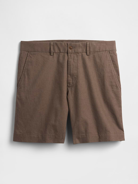 7.5" Linen-Cotton Shorts