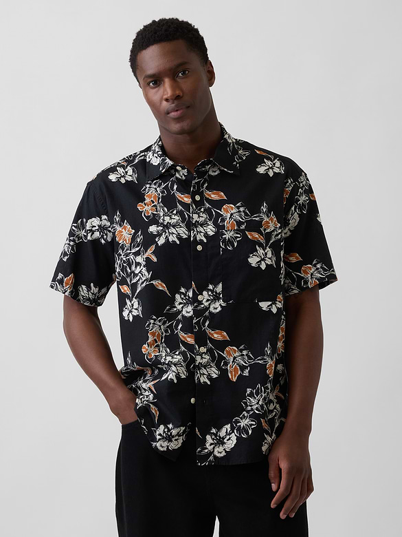 Textured Linen-Cotton Shirt