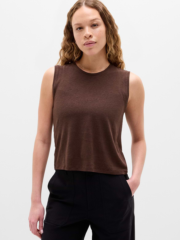 Getaway Linen Blend Muscle Tank