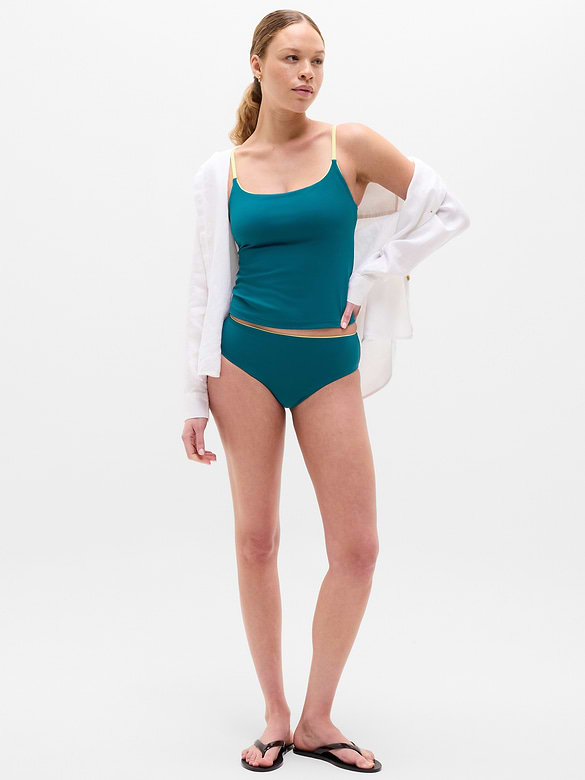 High Waist Cheeky Tipped Swim Bottom