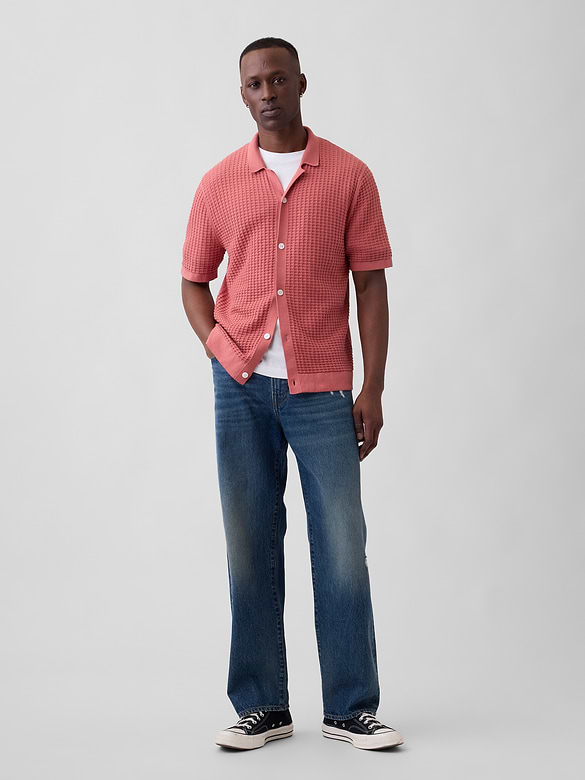 Textured Sweater Vacay Shirt