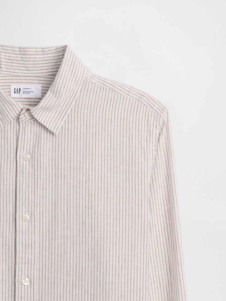 Image number 4 showing, Linen-Blend Shirt in Standard Fit