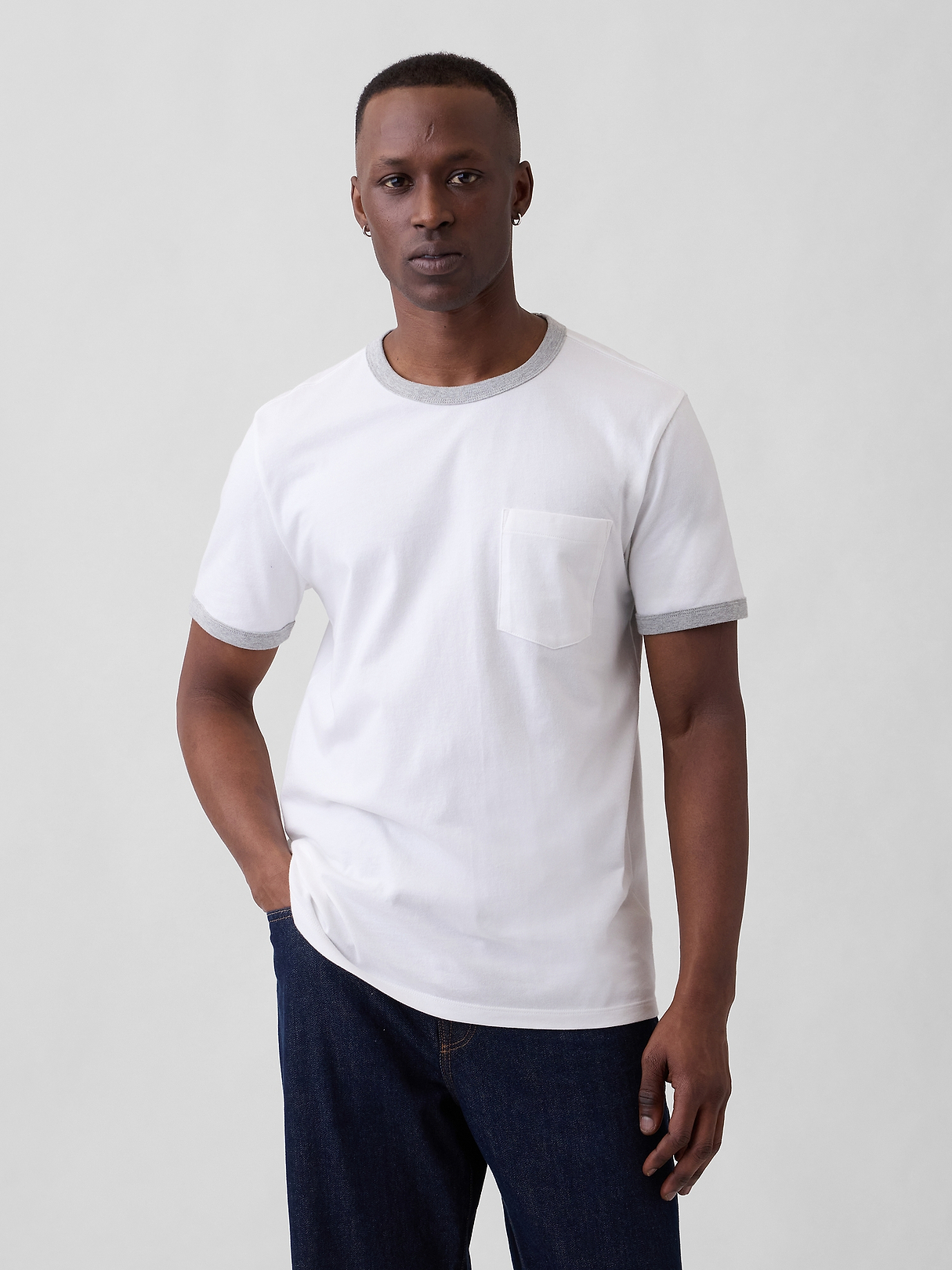 Everyday Soft Ringer Pocket T-Shirt | Gap Factory