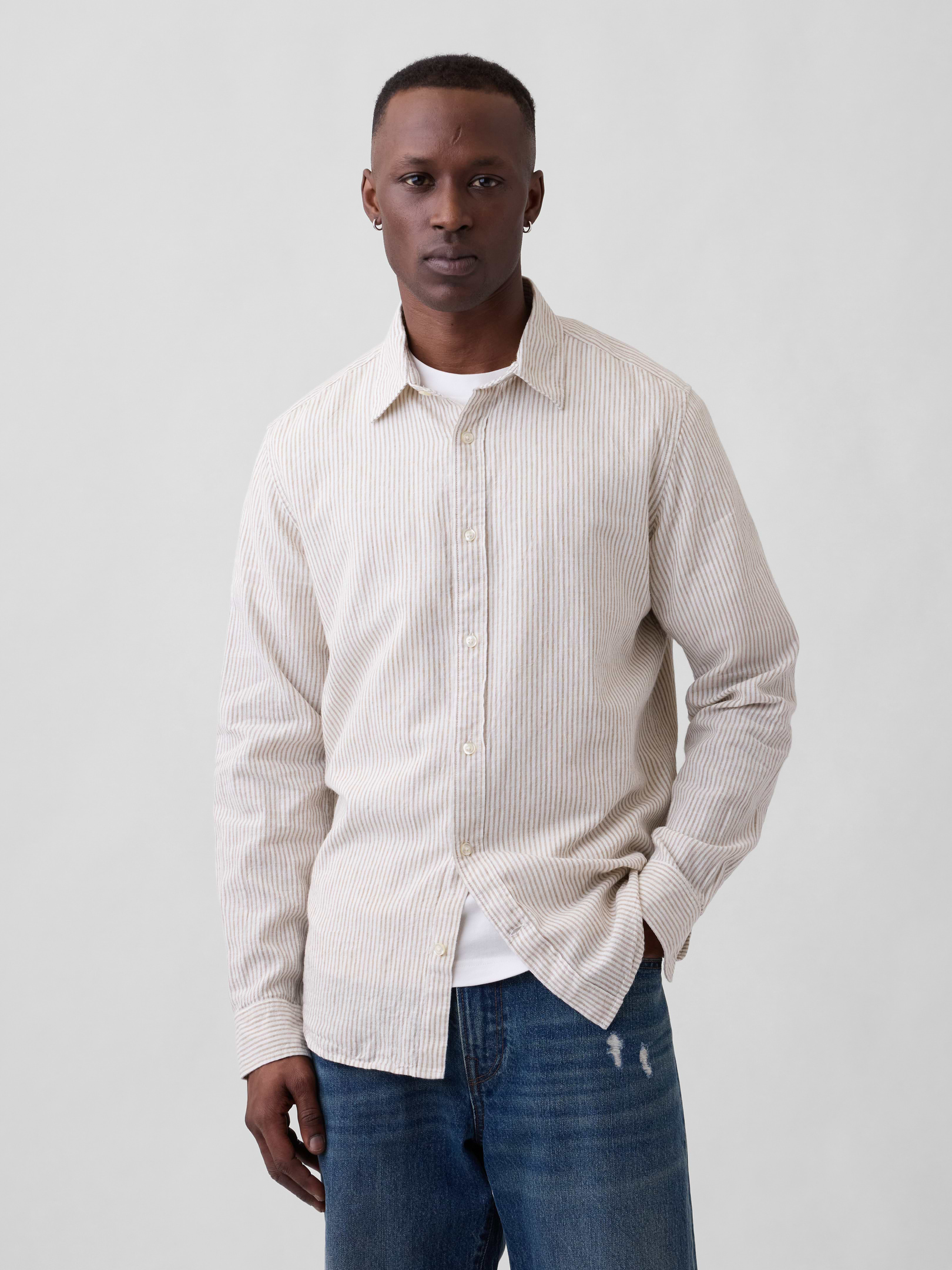 Linen-Blend Shirt in Standard Fit | Gap Factory