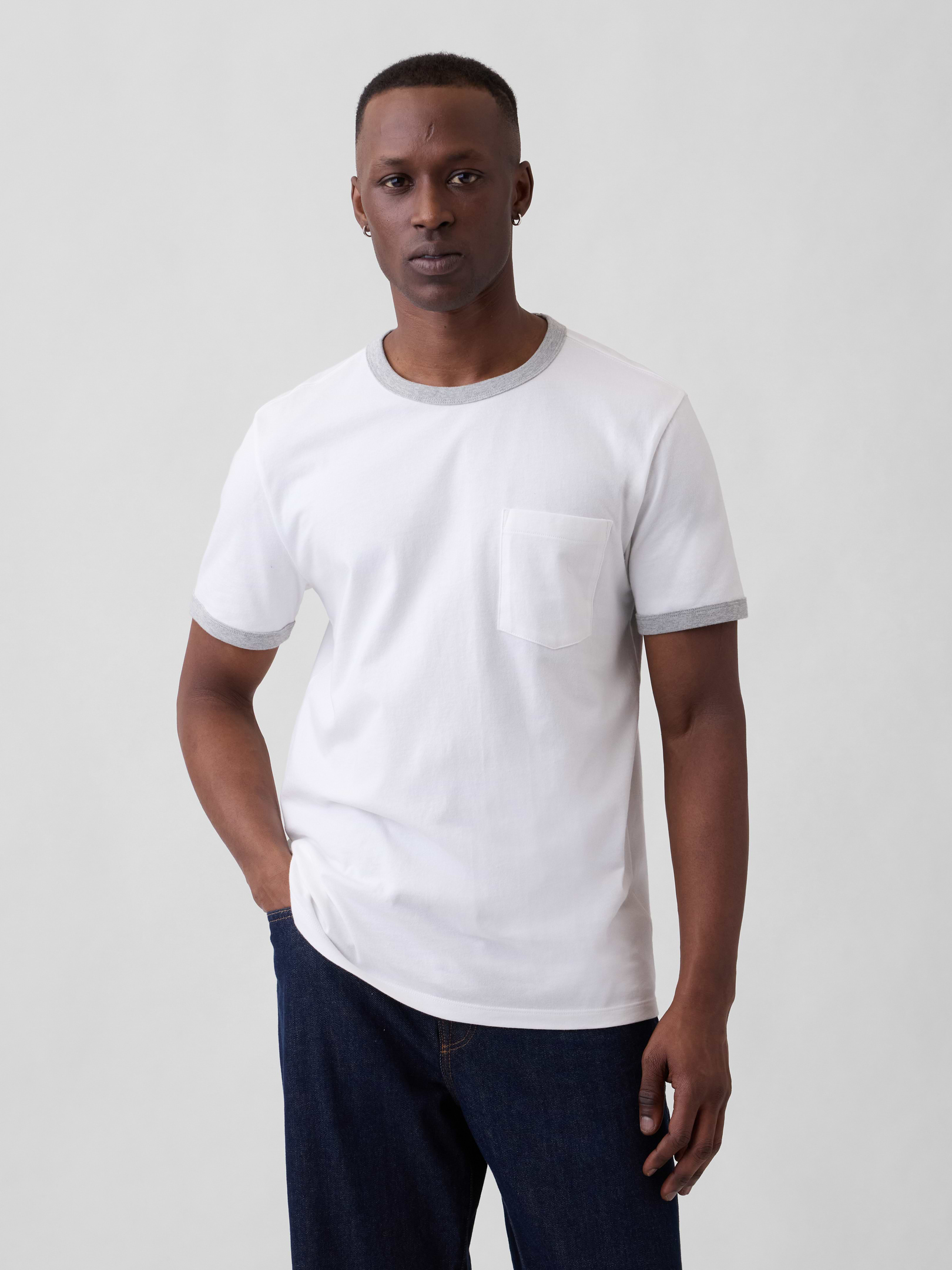 Everyday Soft Ringer Pocket T-Shirt | Gap Factory