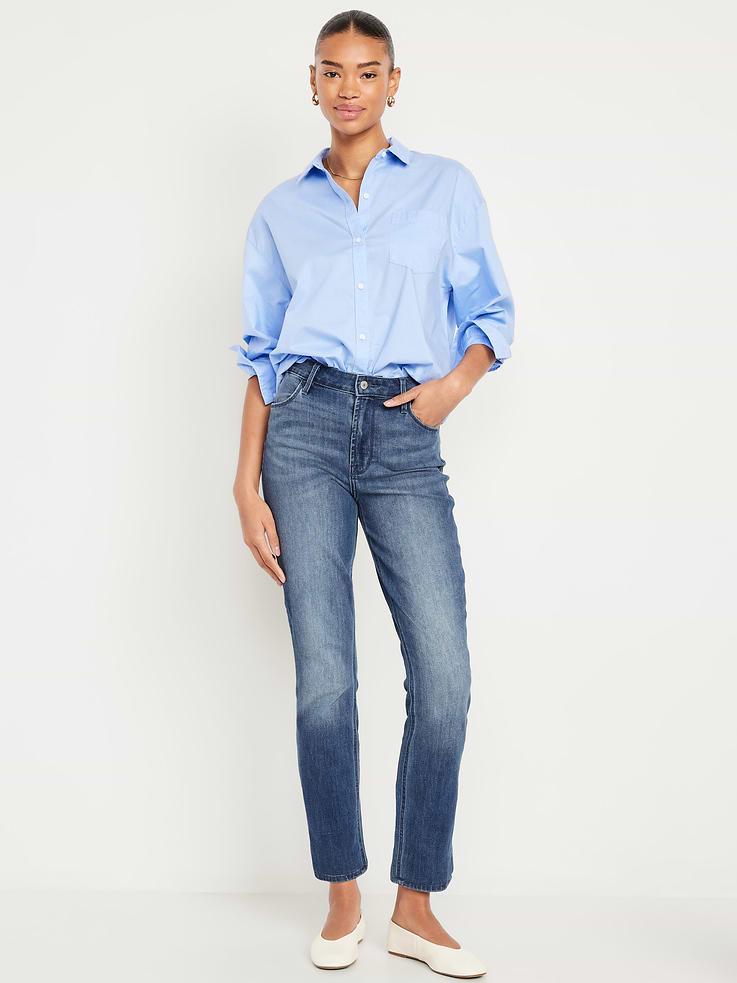 Image number 7 showing, High-Waisted Wow Straight Ankle Jeans