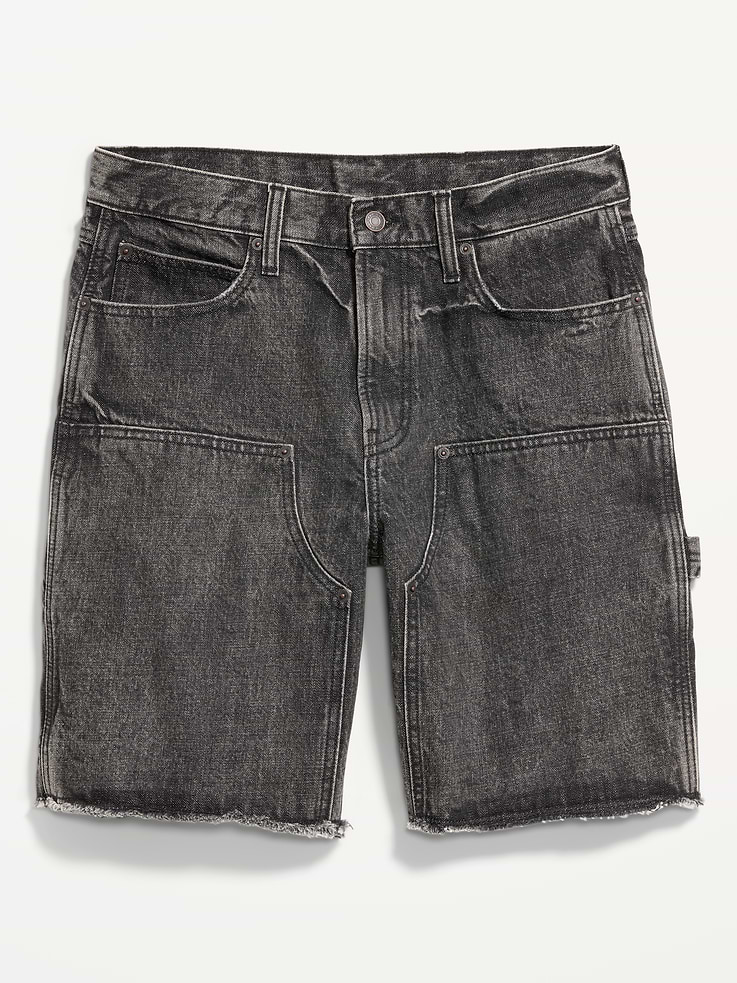 L'image numéro 5 présente Short Tech coupe menuisier généreuse en denim, entrejambe de 25,5 cm