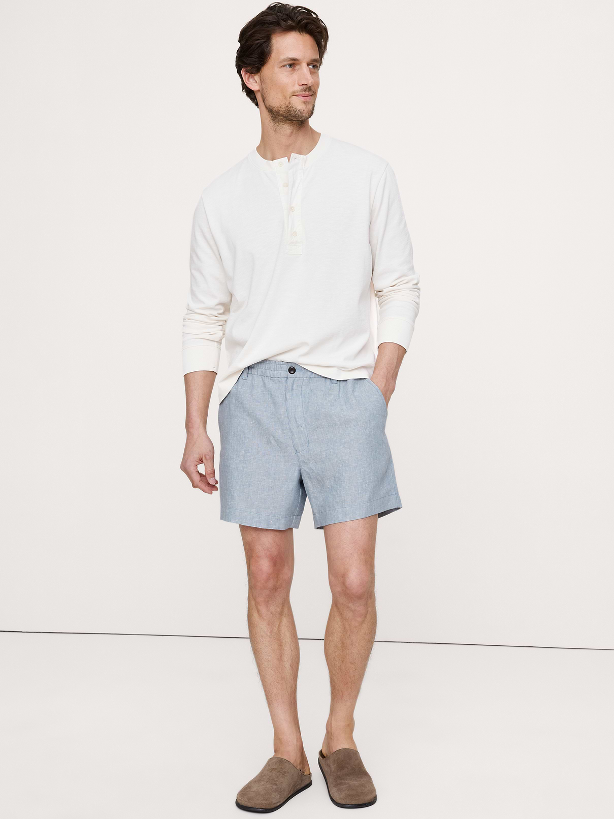 5" Linen Pull-On Short