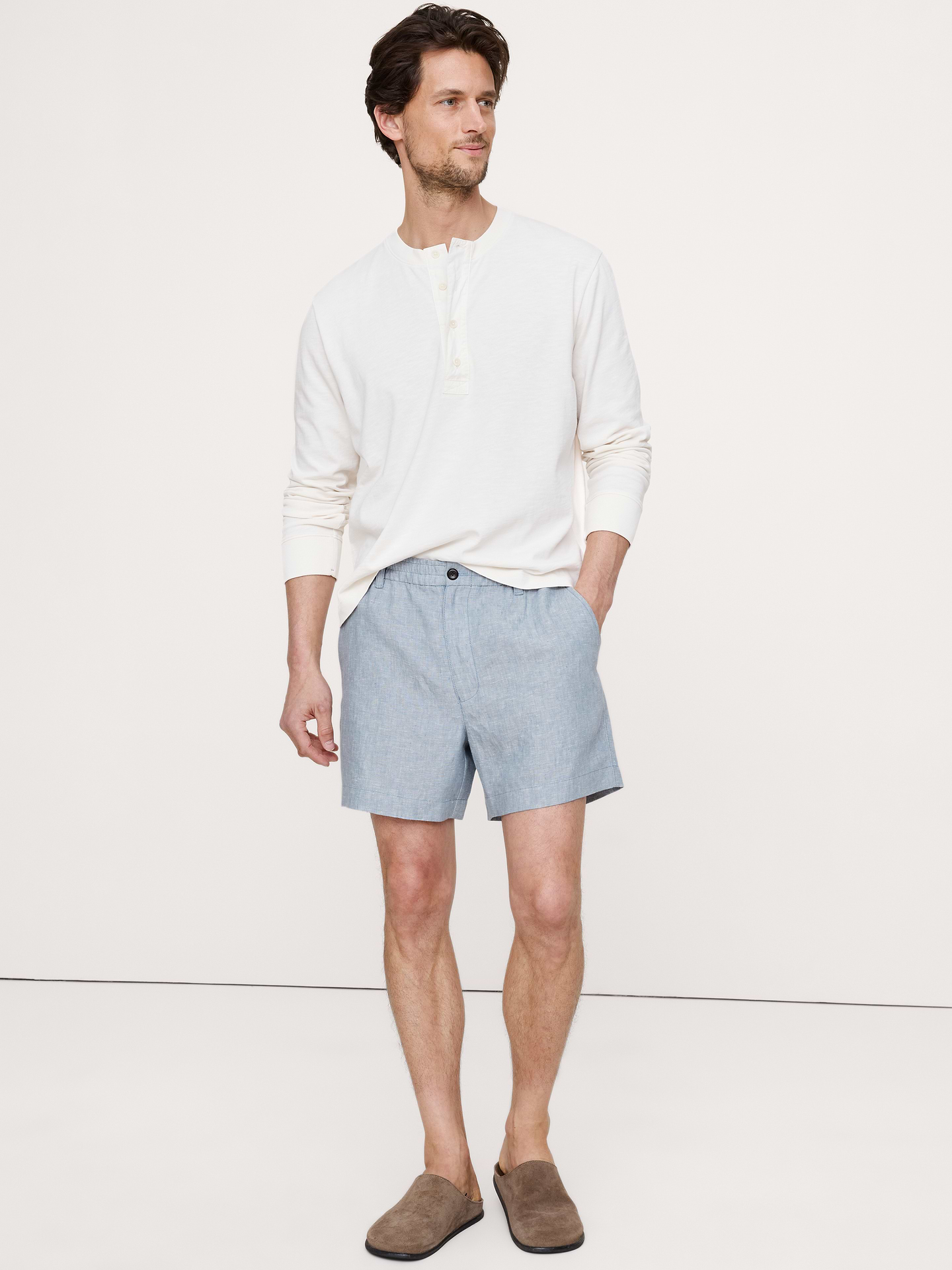 Image number 1 showing, 5" Linen Pull-On Short