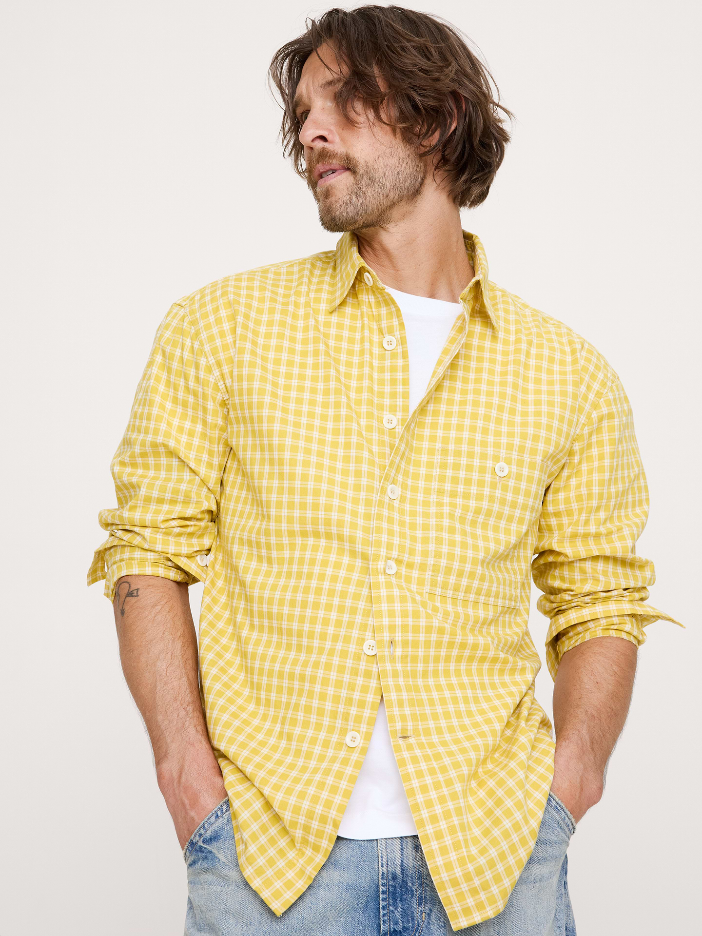 Image number 1 showing, Relaxed-Fit Washed Cotton Poplin Shirt