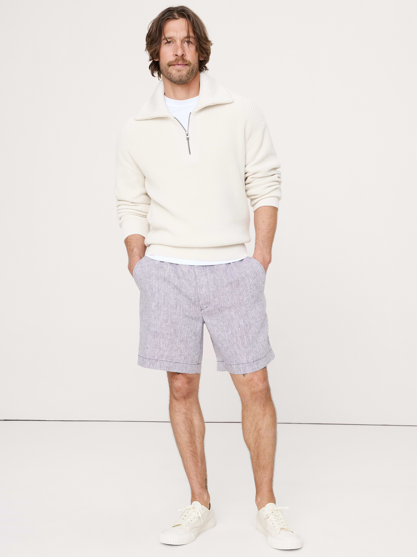 Image number 1 showing, 7" Linen Pull-On Short