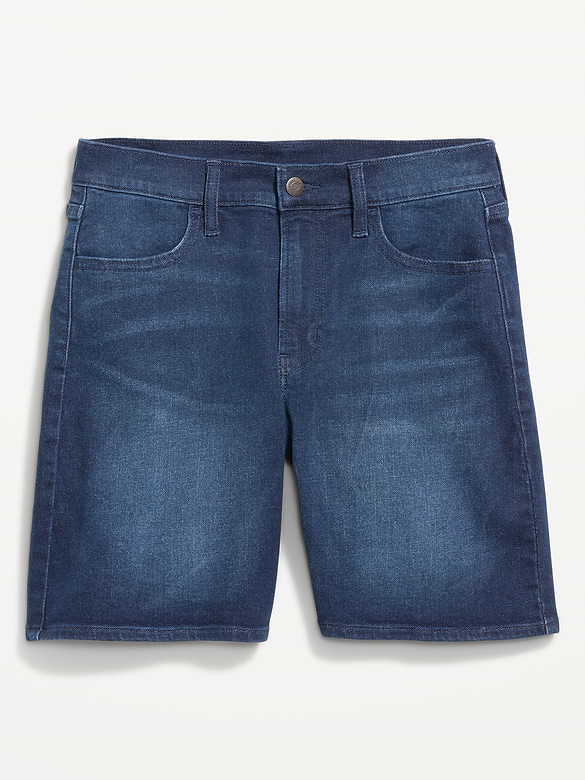 Short Wow en denim à taille haute, entrejambe de 7 cm