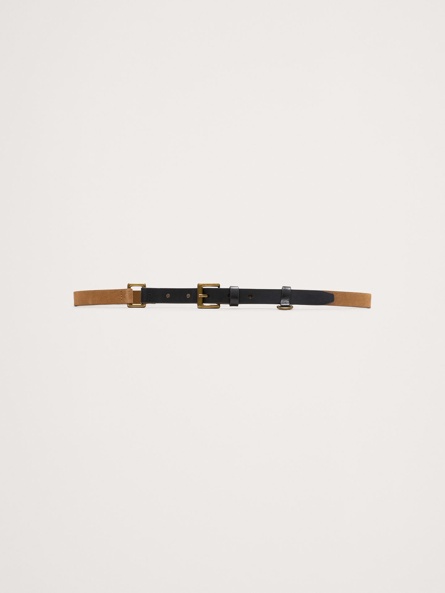 Image number 2 showing, Two-Tone Leather Skinny Utility Belt