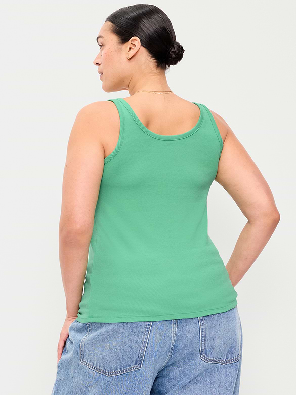 Camisole Première couche côtelée à encolure dégagée