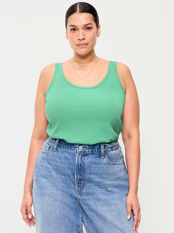 Camisole Première couche côtelée à encolure dégagée