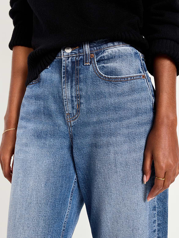 High-Waisted Baggy Barrel Jeans