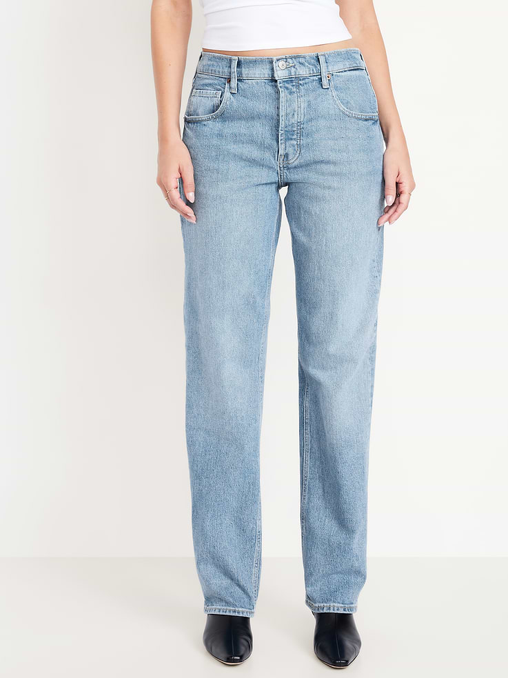 L'image numéro 2 présente Jean coupe droite détendue à taille mi-basse