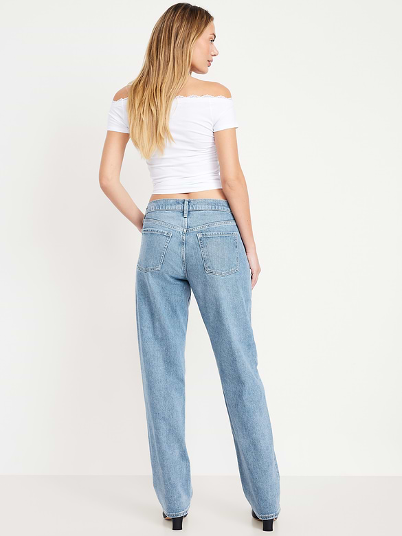 Mid-Rise Slouchy Straight Jeans