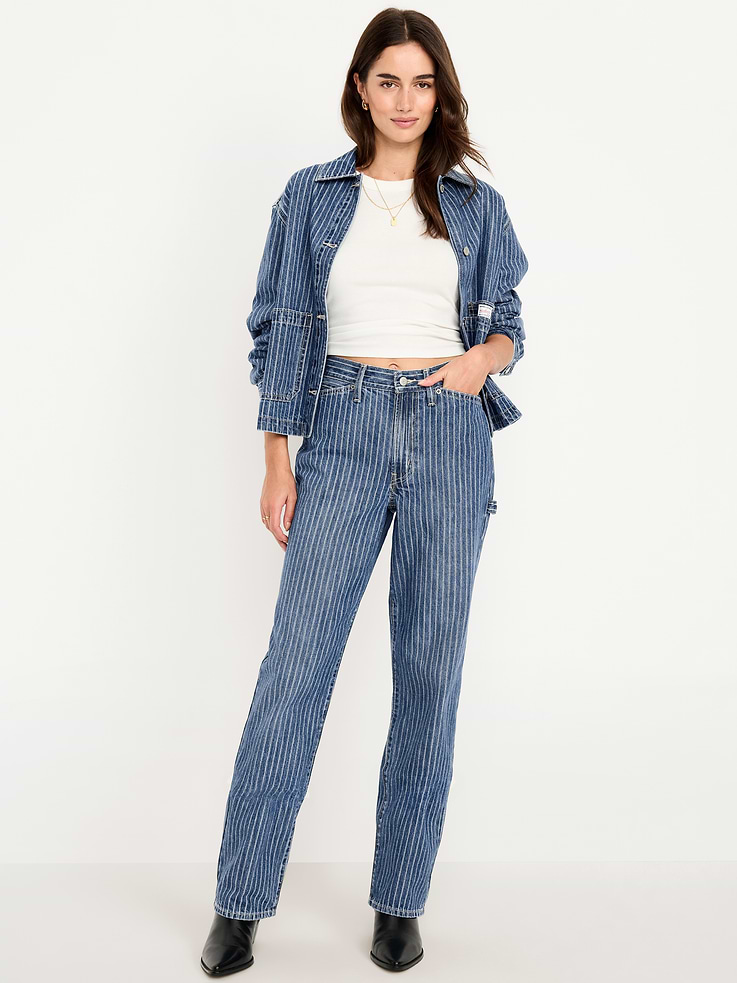 Image number 1 showing, High-Waisted OG Loose Rigid Jeans