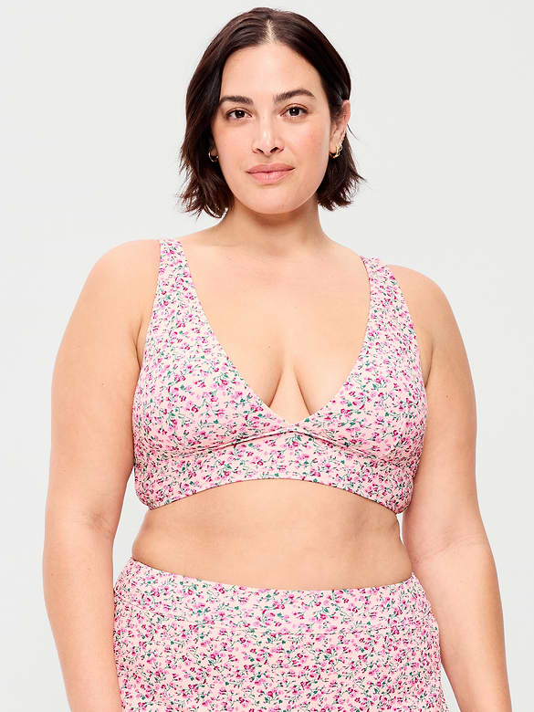 Pique Longline Bikini Swim Top